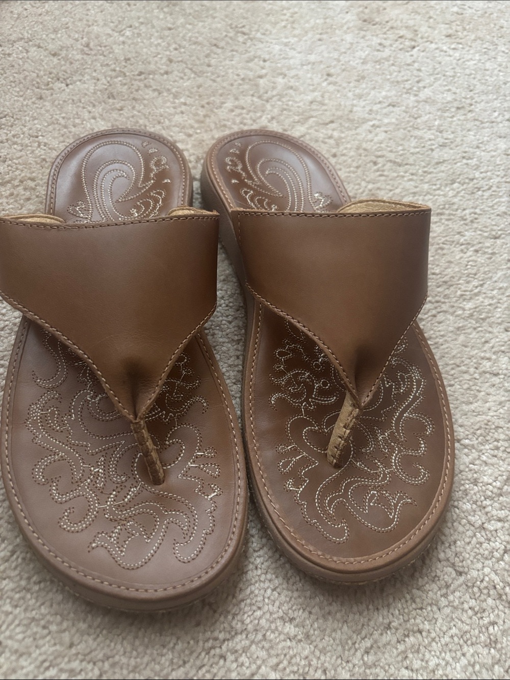Cute Brown Leather Sandals